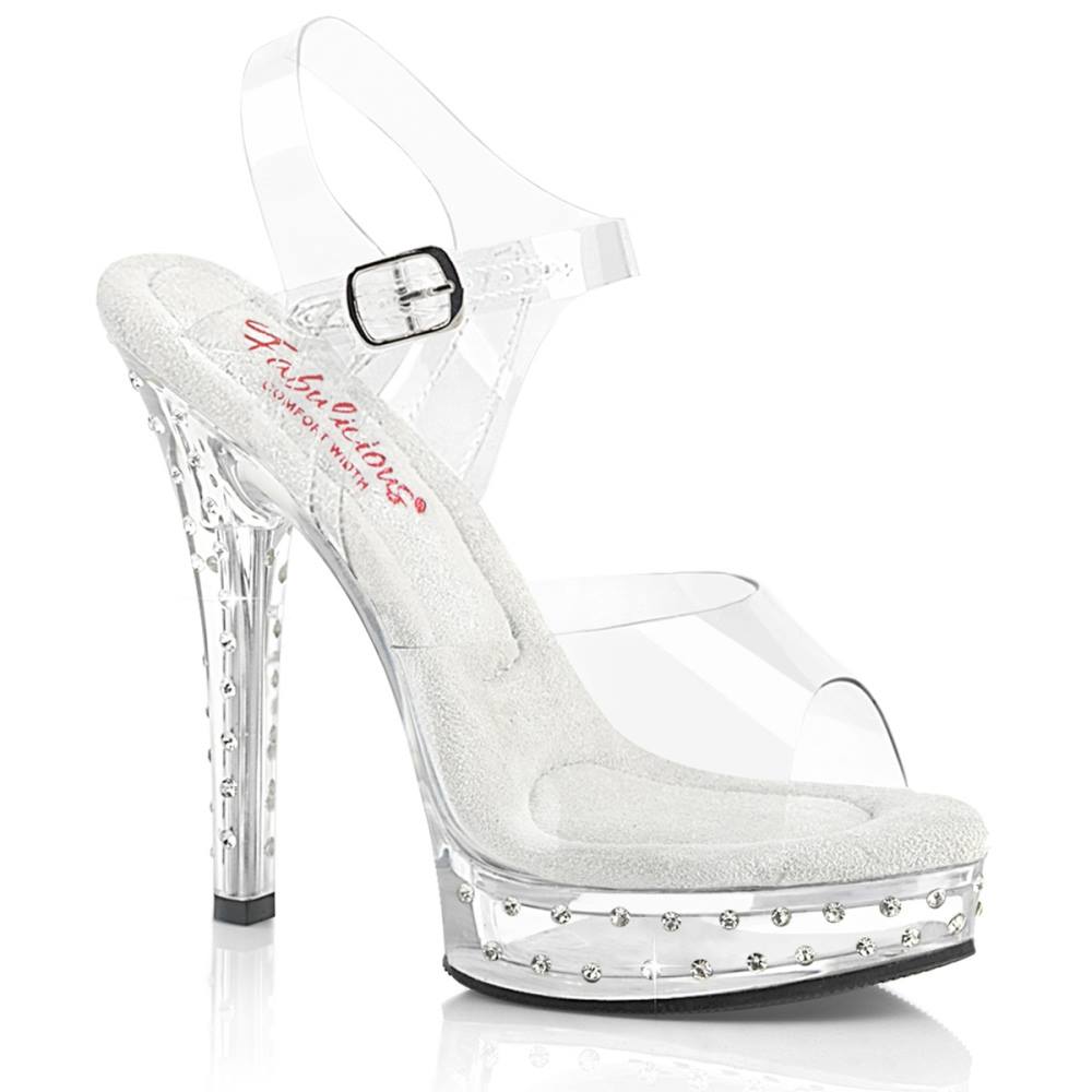 Fabulicious - MAJESTY508SDT Sandale à bride à la cheville - Transparent/Blanc Product image